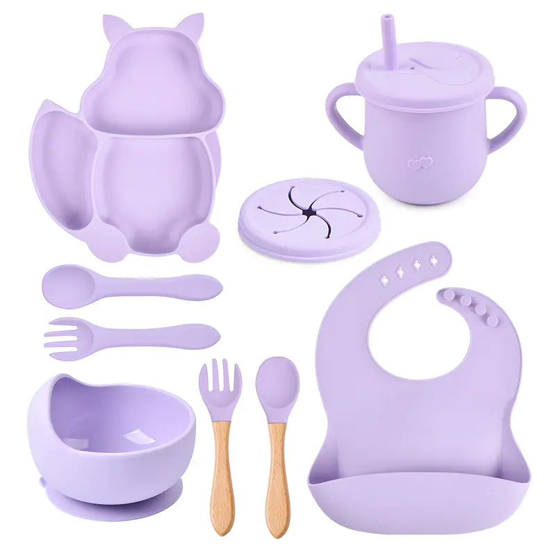 8-Piece Squirrel-Themed Baby Dining Set