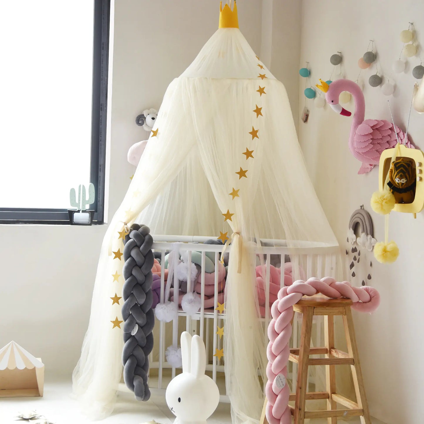 Dreamy Star Crown Baby Bed Canopy for Photo Props