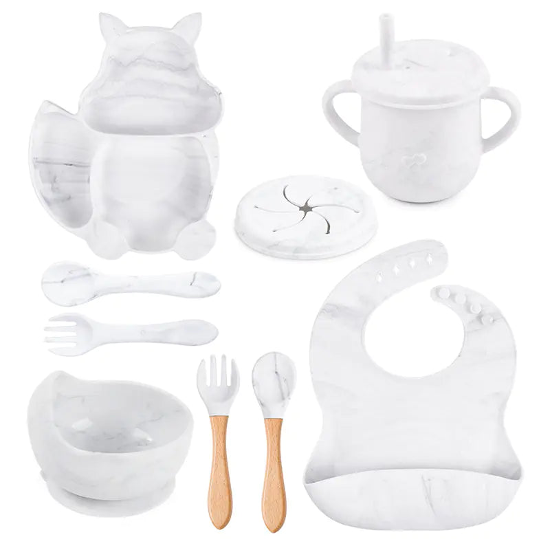 8-Piece Squirrel-Themed Baby Dining Set