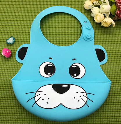 Silicone Waterproof Adjustable Cartoon Bibs for Kids