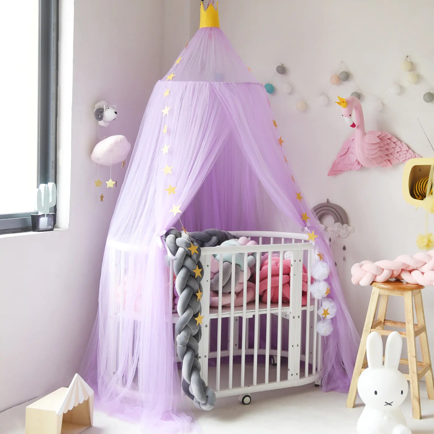 Dreamy Star Crown Baby Bed Canopy for Photo Props
