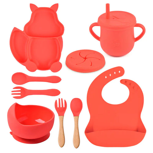 8-Piece Squirrel-Themed Baby Dining Set