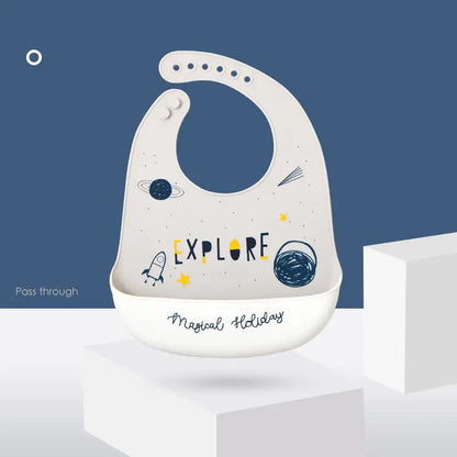 Disposable Waterproof Silicone Baby Bibs with Pockets