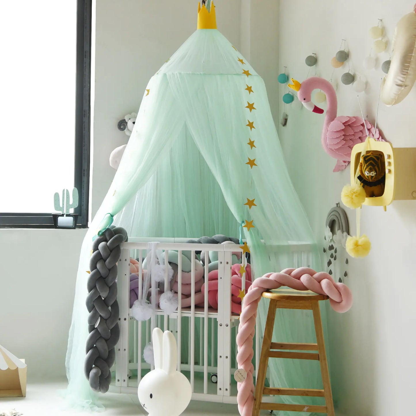 Dreamy Star Crown Baby Bed Canopy for Photo Props