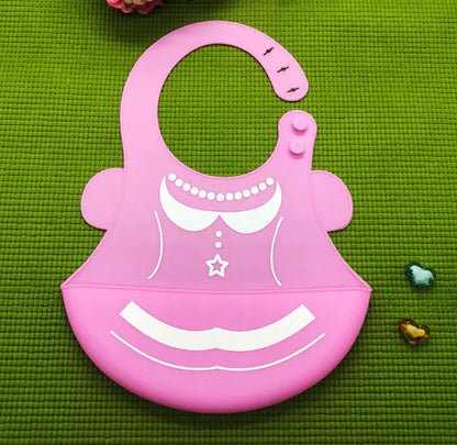 Silicone Waterproof Adjustable Cartoon Bibs for Kids