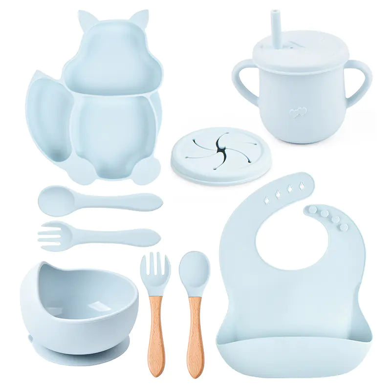 8-Piece Squirrel-Themed Baby Dining Set