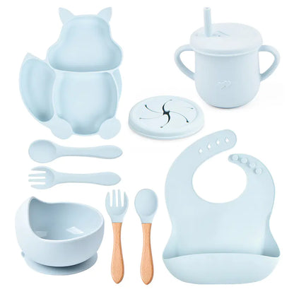 8-Piece Squirrel-Themed Baby Dining Set