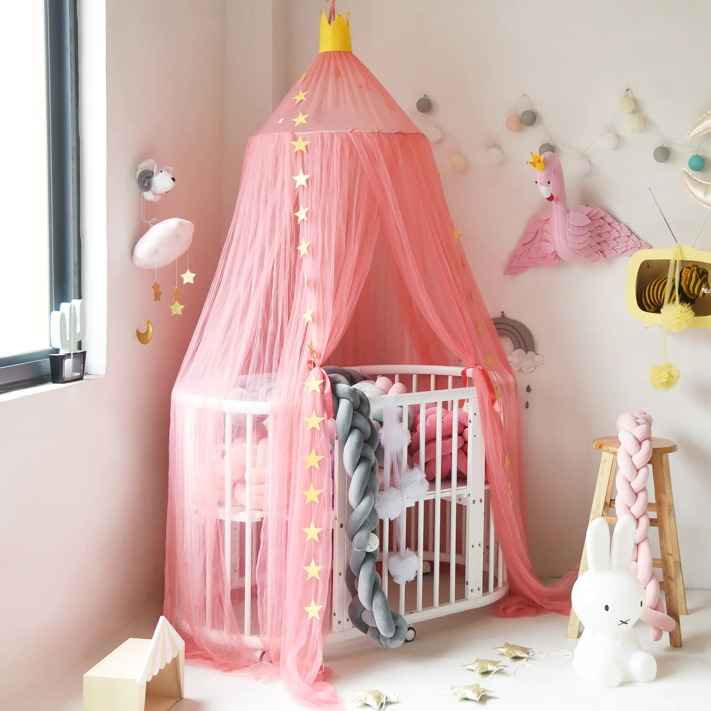 Dreamy Star Crown Baby Bed Canopy for Photo Props