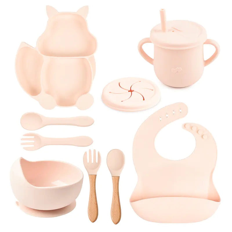8-Piece Squirrel-Themed Baby Dining Set