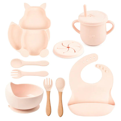 8-Piece Squirrel-Themed Baby Dining Set