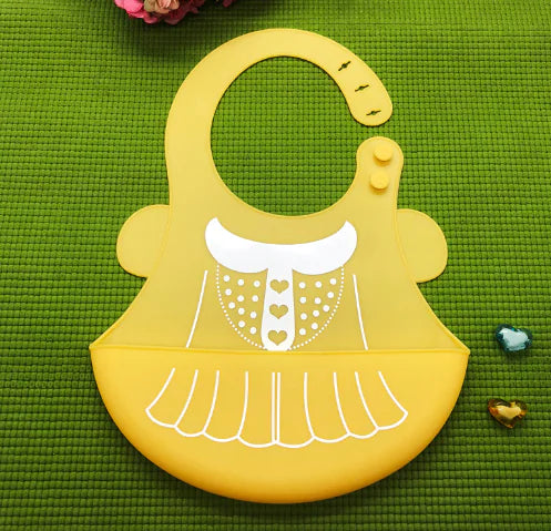 Silicone Waterproof Adjustable Cartoon Bibs for Kids
