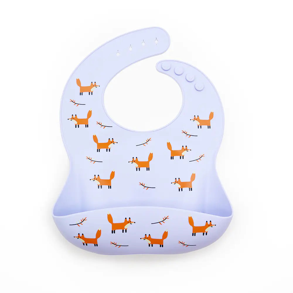 Baby Waterproof Silicone Bib with Rice Pocket