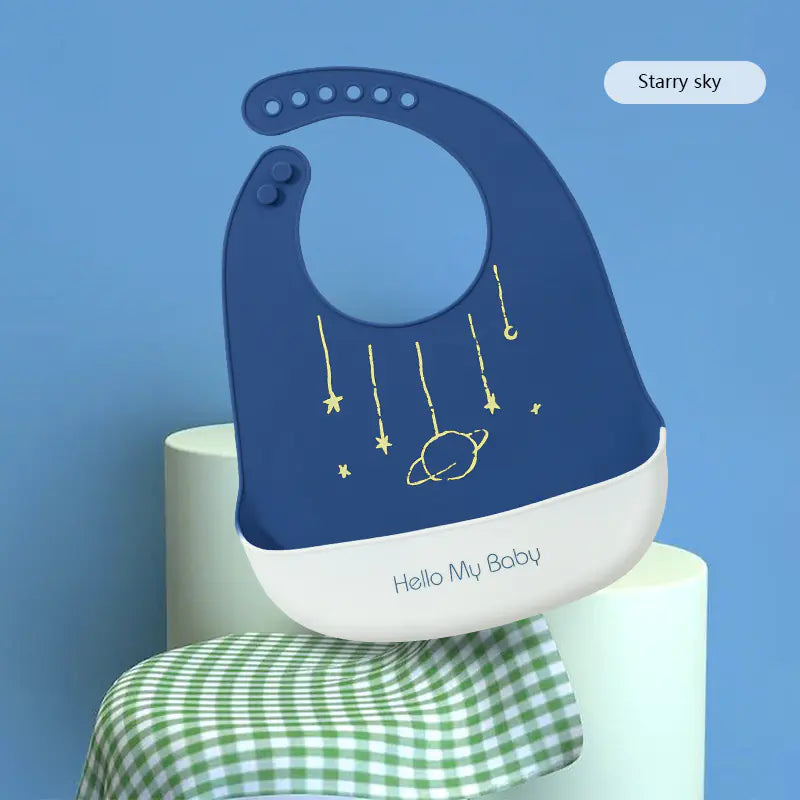 Disposable Waterproof Silicone Baby Bibs with Pockets