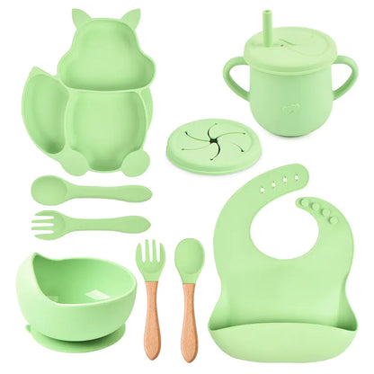 8-Piece Squirrel-Themed Baby Dining Set