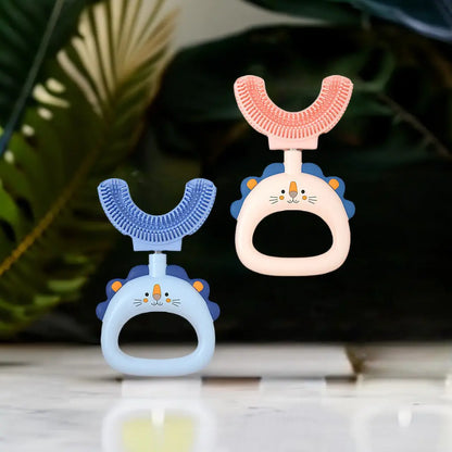 U-Shaped Little Lion Silicone Toothbrush for Kids