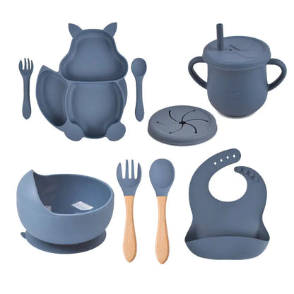 8-Piece Squirrel-Themed Baby Dining Set